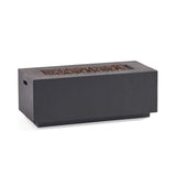 Alora Outdoor Contemporary 40K BTU Rectangular Propane Gas Fire Pit Table