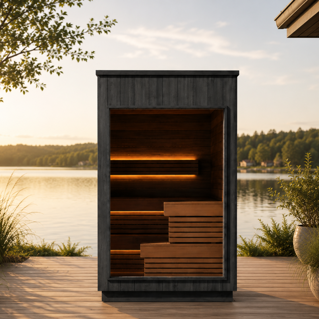 ThermaSol Nordic Misty 2-5 Person Fully-Assembled Outdoor Modular Sauna Cabin [Made-To-Order]