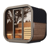 SaunaLife Model CL5G 4-Person Cube-Series Luxury Wooden Outdoor Home Sauna Kit