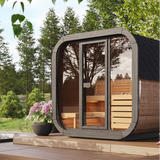 SaunaLife Model CL5G 4-Person Cube-Series Luxury Wooden Outdoor Home Sauna Kit