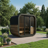 SaunaLife Model CL5G 4-Person Cube-Series Luxury Wooden Outdoor Home Sauna Kit