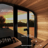 SaunaLife Model CL5G 4-Person Cube-Series Luxury Wooden Outdoor Home Sauna Kit