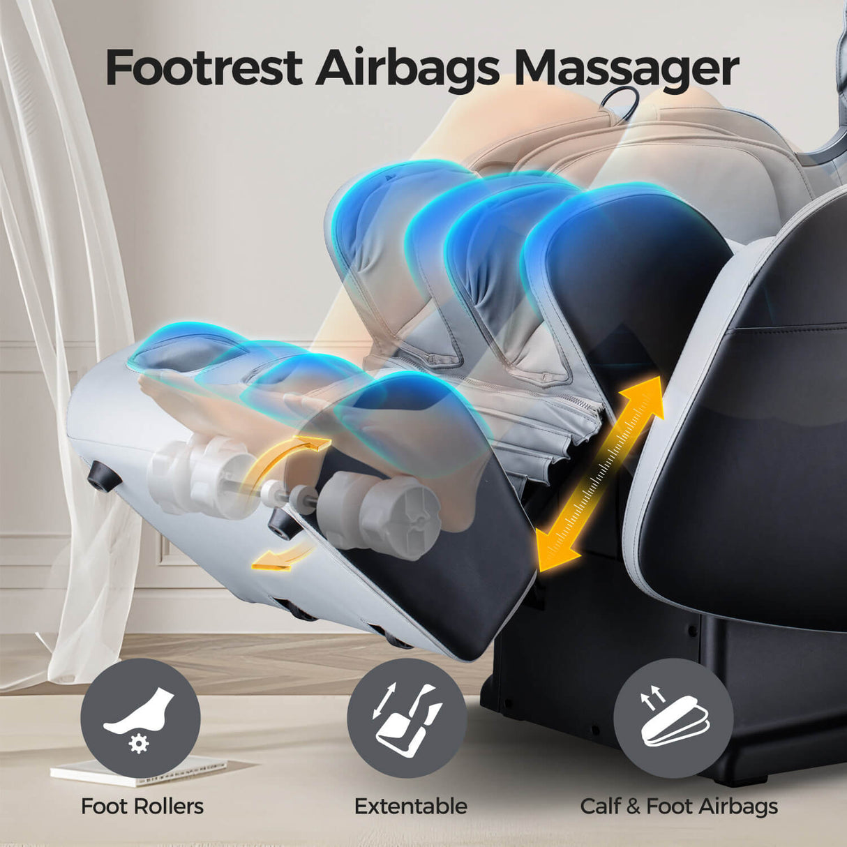 Bosscare Full Body 3D Zero Gravity Shiatsu Recline Massage Chair With Waist Heating (SAK37215)