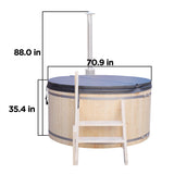 PEWSHTUB Pine Hot Tub and Ice Bath 4-5 Person with Wood-Fired Heater