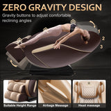 Massage Chair with Zero Gravity Heating and Bluetooth Functions Easy to Use at Home (Brown)
