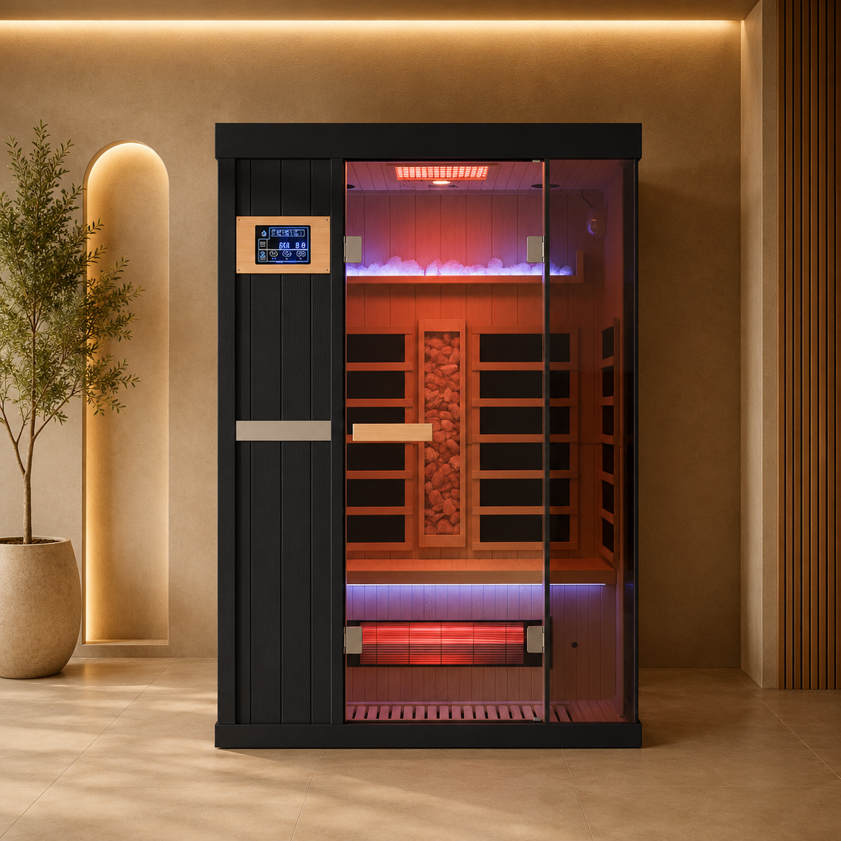 Thermora Pandora 2-Person Indoor Infrared Sauna w/ Red Light Therapy & Himalayan Salt Rocks&nbsp;