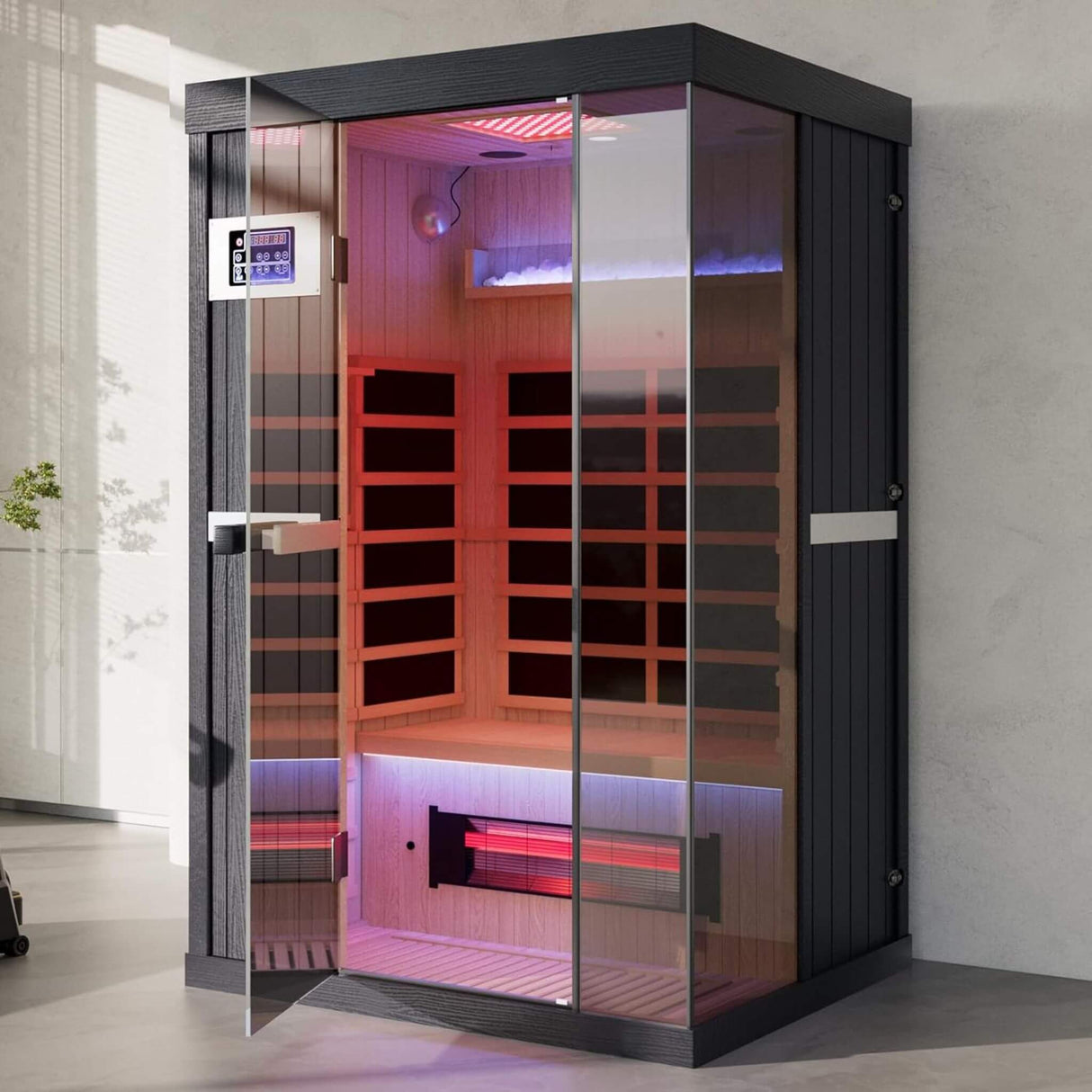 Thermora Pandora 2-Person Indoor Infrared Sauna w/ Red Light Therapy & Himalayan Salt Rocks&nbsp;