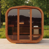 Premium 4-Person Outdoor Scandinavian ThermoWood Cube Sauna Kit With LED Lighting (SAK25470)