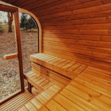 Premium 6-Person Outdoor Scandinavian ThermoWood Cube Sauna Kit With LED Lighting (SAK89146)