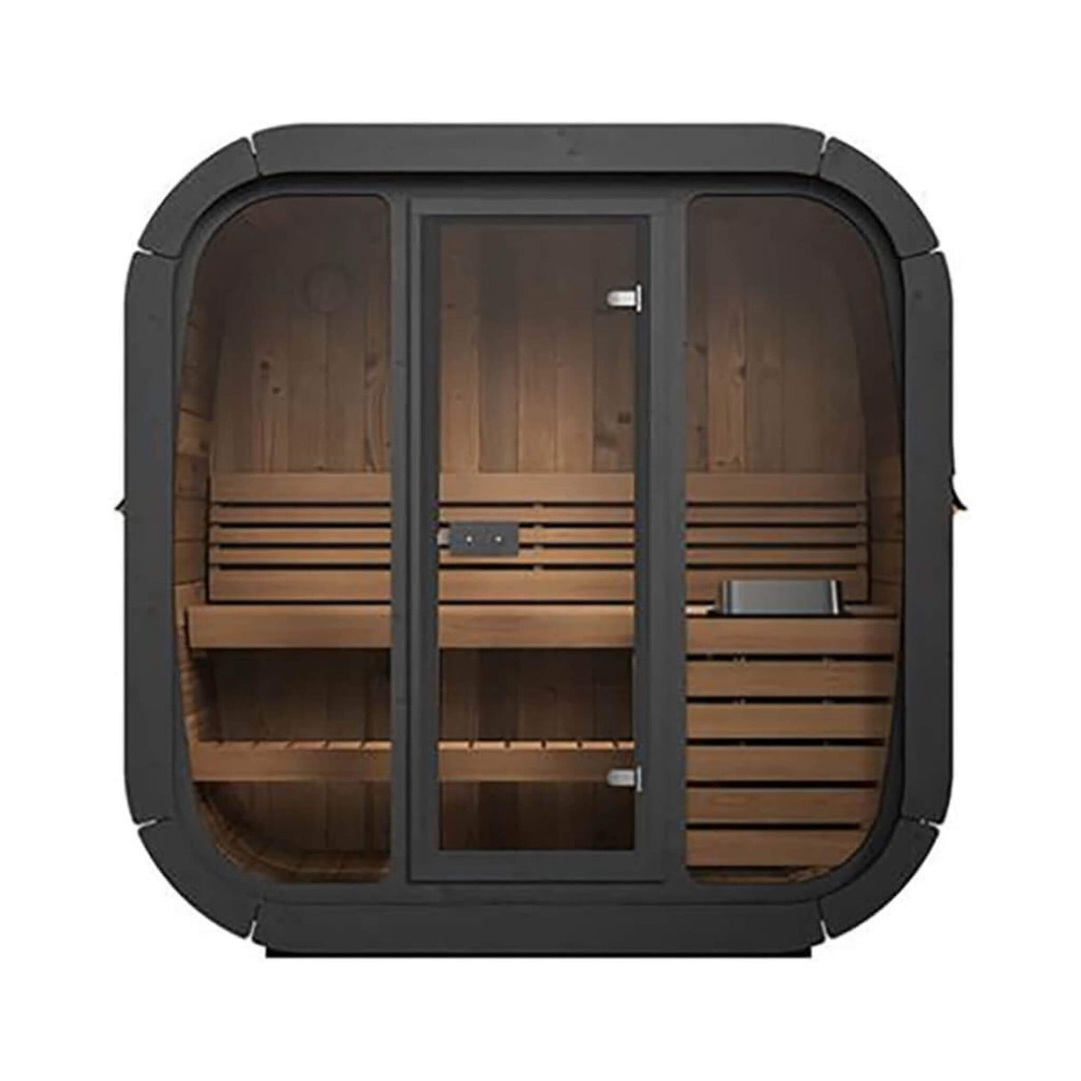 SaunaLife Model CL4G 3-Person Cube-Series Luxury Wooden Outdoor Home Sauna Kit