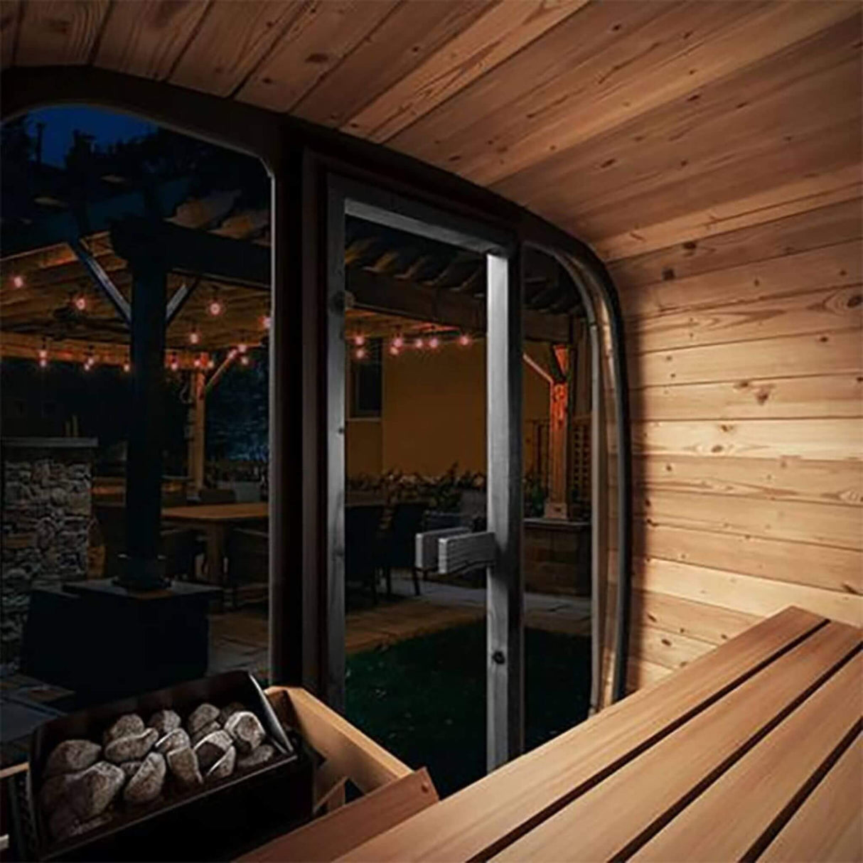 SaunaLife Model CL4G 3-Person Cube-Series Luxury Wooden Outdoor Home Sauna Kit