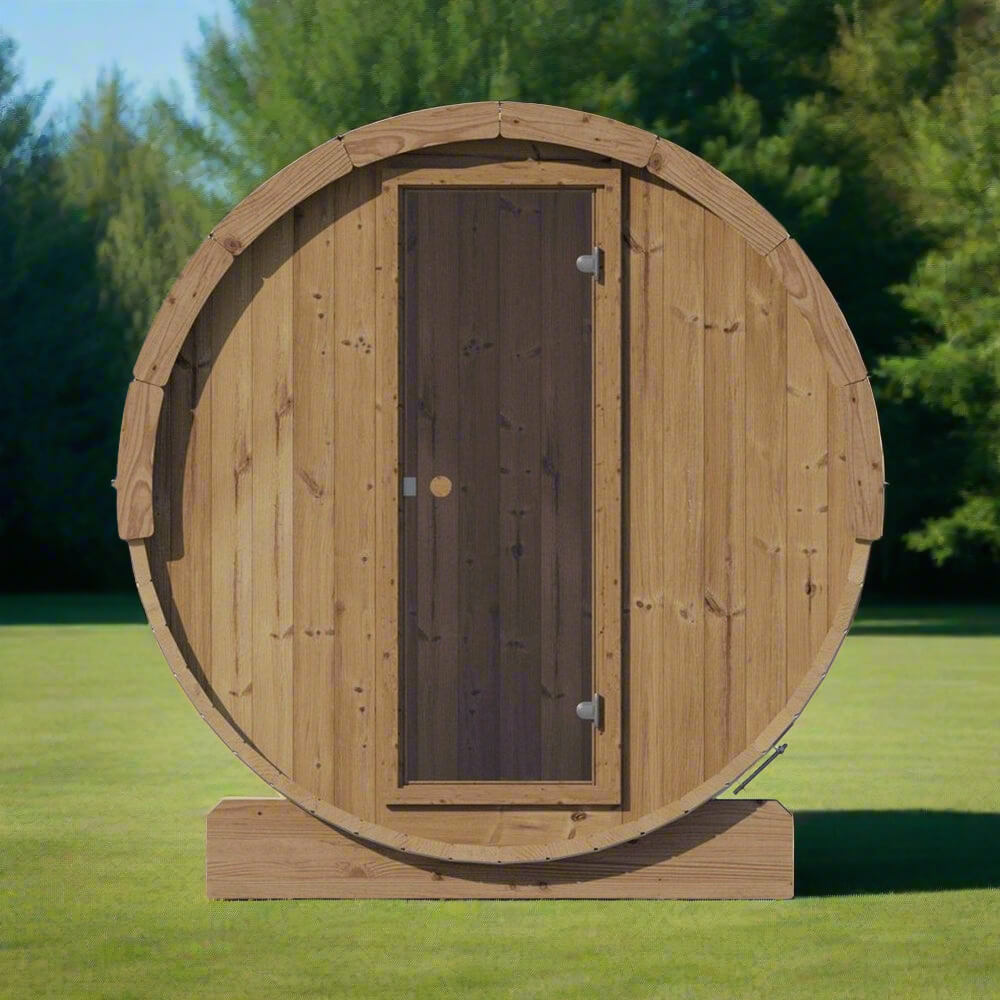 SaunaLife Model E8 Ergo Series 6-Person Outdoor Thermo-Spruce Sauna Barrel