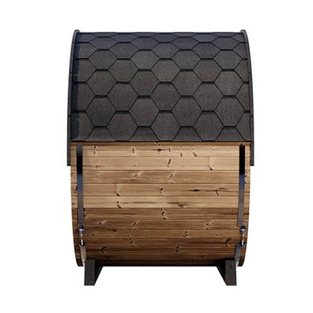 SaunaLife Model EE6G Ergo Series 4-Person Outdoor Sauna Barrel With Tempered Glass Front [SL-MODELEE6G] (SAK39412)