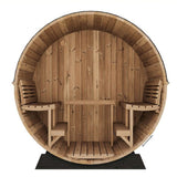 SaunaLife Model EE8G Ergo Series 6-Person Outdoor Sauna Barrel With Tempered Glass Front