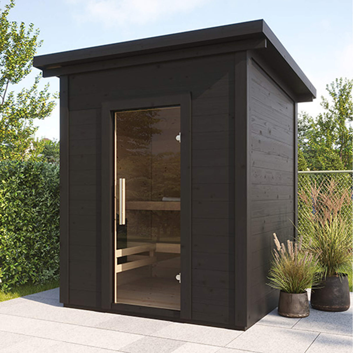 SaunaLife Model G2 4-Person Garden-Series Luxury Wooden Outdoor Home Sauna Kit [SL-MODELG2] (SAK84510)