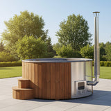 SaunaLife Model S6N 7-Person Soak-Series Home Wood-Burning Hot Tub