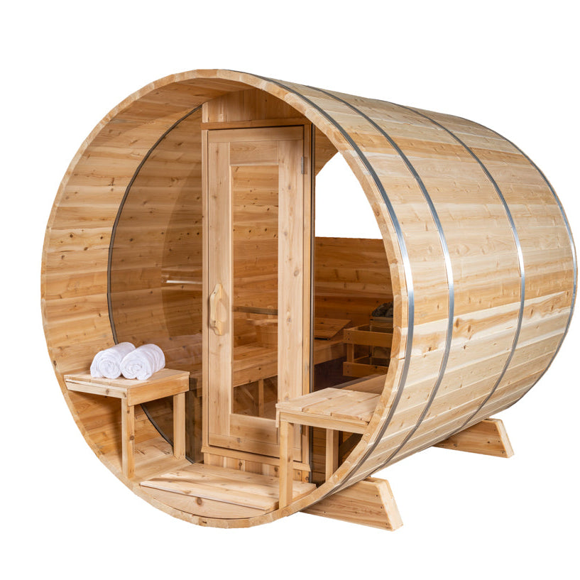 Dundalk Leisurecraft Canadian Timber 4-Person Serenity MP Barrel Sauna | CTC2245MP