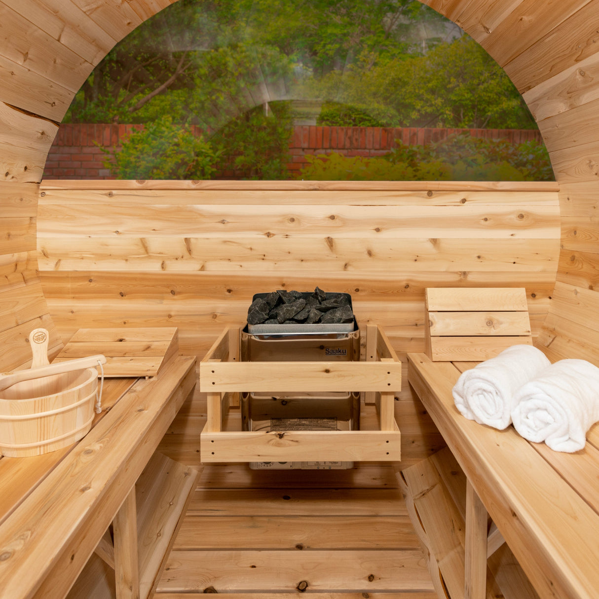 Dundalk Leisurecraft Canadian Timber 4-Person Serenity MP Barrel Sauna | CTC2245MP
