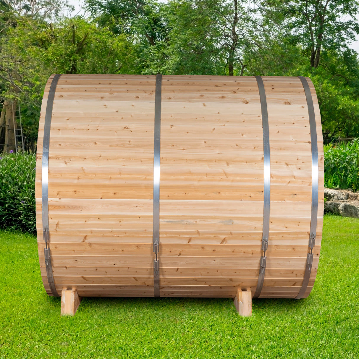 Dundalk Leisurecraft Canadian Timber 4-Person Serenity MP Barrel Sauna | CTC2245MP