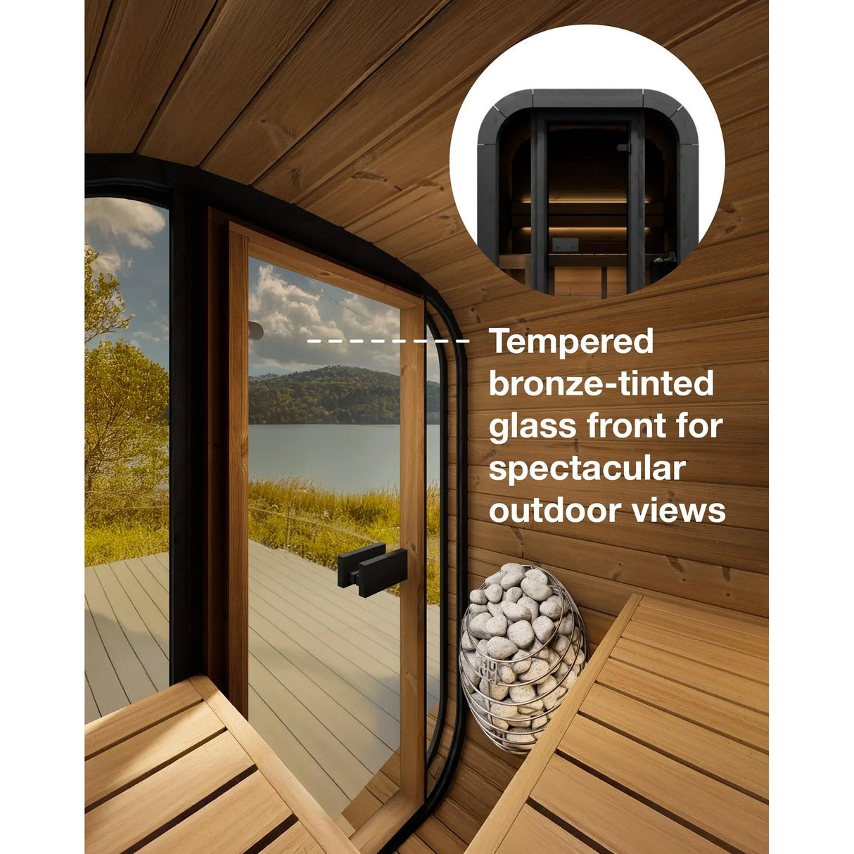 SaunaLife Model CL3G Cube-Series Outdoor 2-Person Home Sauna