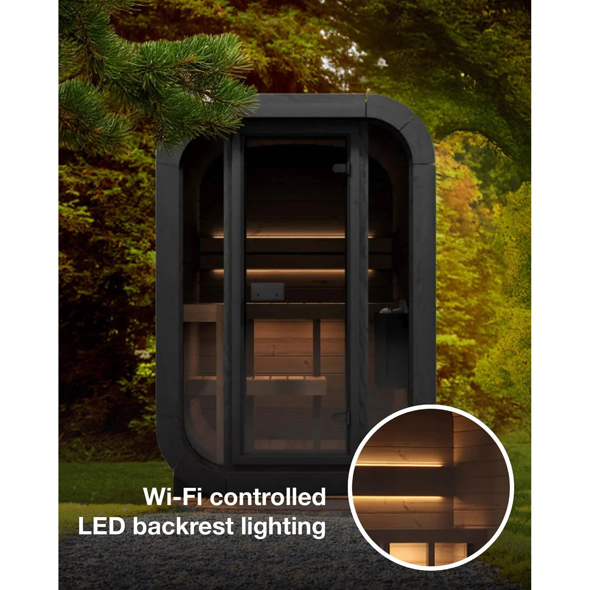 SaunaLife Model CL3G Cube-Series Outdoor 2-Person Home Sauna