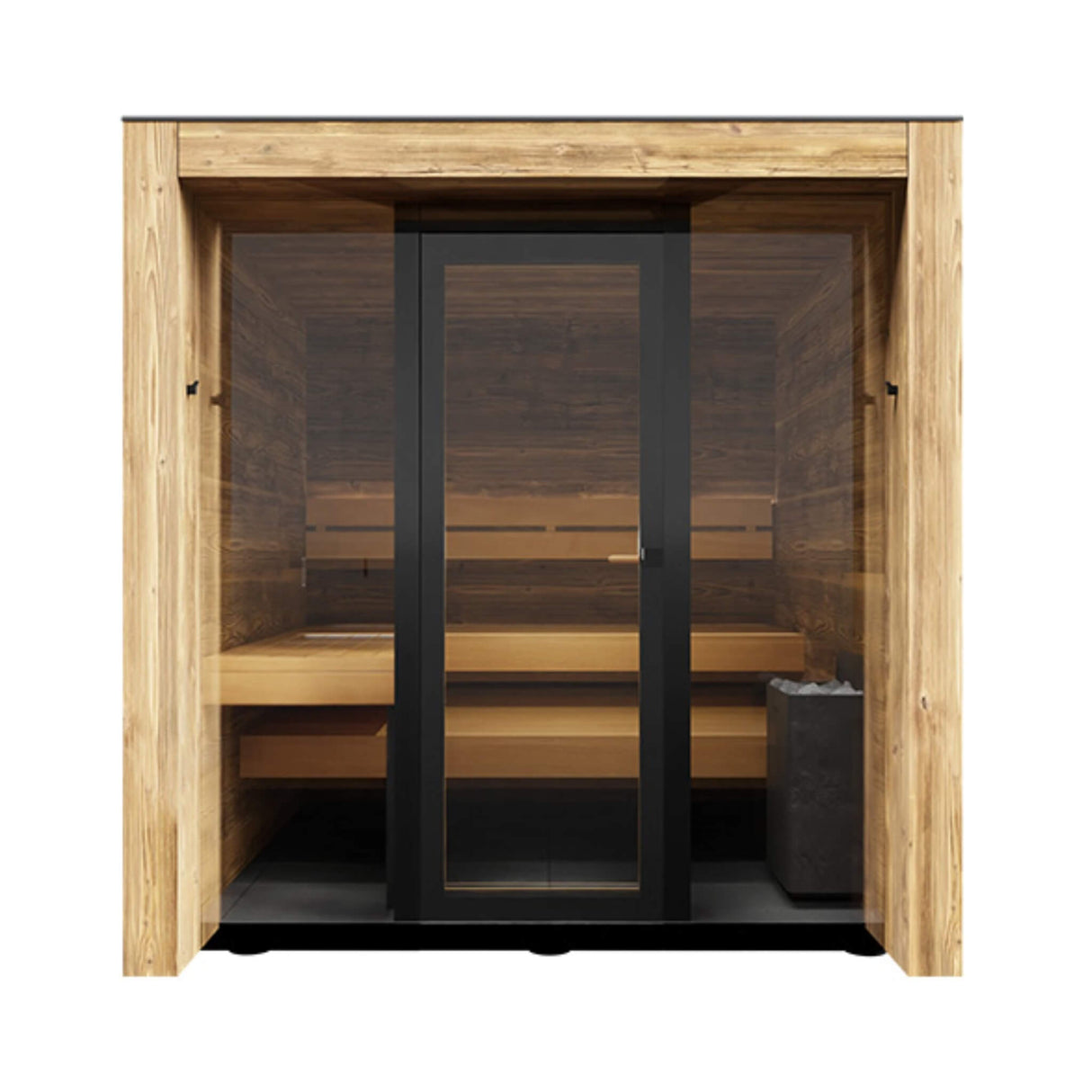 ThermaSol Fortis Fully-Assembled 4-Person Outdoor Sauna Cabin [Made-To-Order]