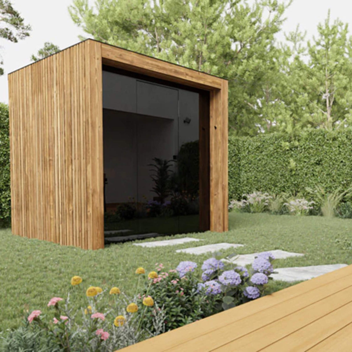 ThermaSol Fortis Fully-Assembled 4-Person Outdoor Sauna Cabin [Made-To-Order]