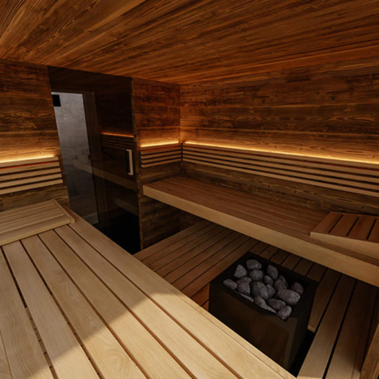 ThermaSol Ombra Fully-Assembled 5-Person Outdoor Sauna Cabin [Made-To-Order]
