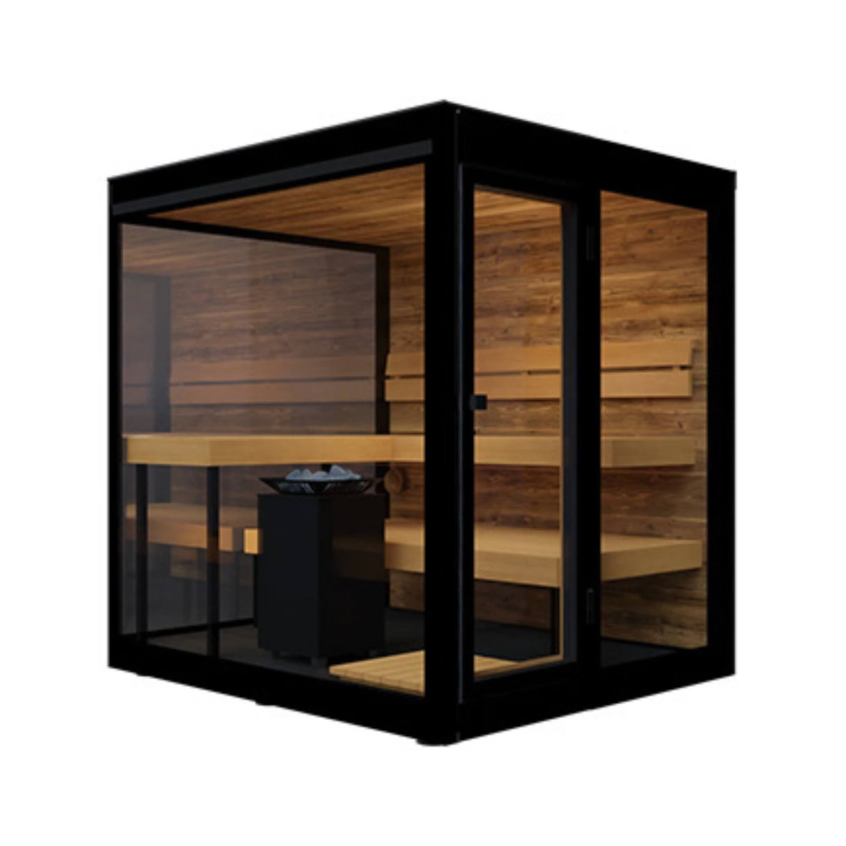 ThermaSol Vue Fully-Assembled 4-Person Outdoor Mirrored Glass Sauna [Made-To-Order]