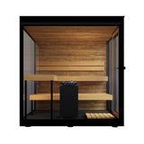 ThermaSol Vue Fully-Assembled 4-Person Outdoor Mirrored Glass Sauna [Made-To-Order]