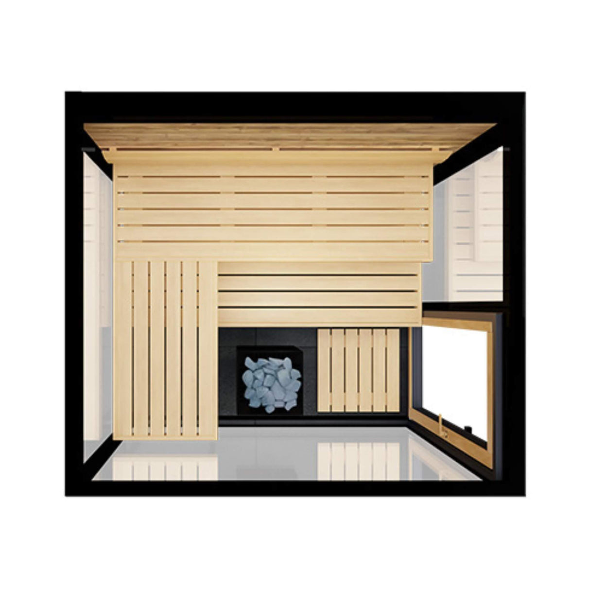 ThermaSol Vue Fully-Assembled 4-Person Outdoor Mirrored Glass Sauna [Made-To-Order]