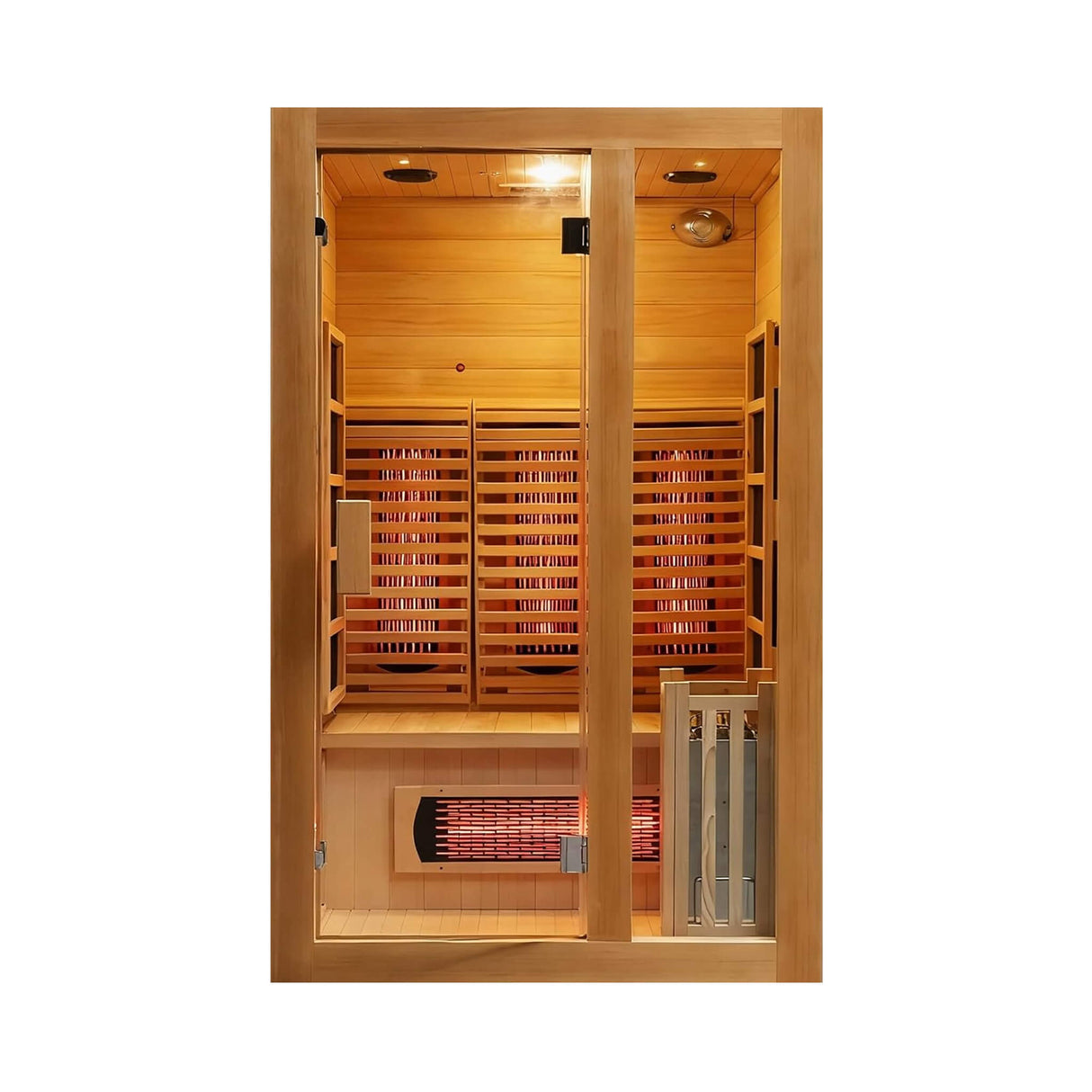 Rövia Luma 2-Person Indoor Hybrid Sauna Room With Infrared And 3.5KW Steam Heaters (SAK83750)